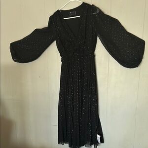 ASOS DESIGN Black Long Sleeve Maternity Midi Dress – UK 8 / US 4